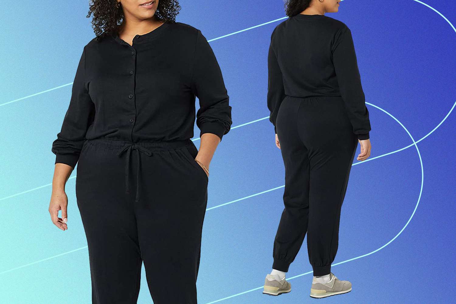 Long-Sleeved Button Slim Fit Jumpsuit main image 0