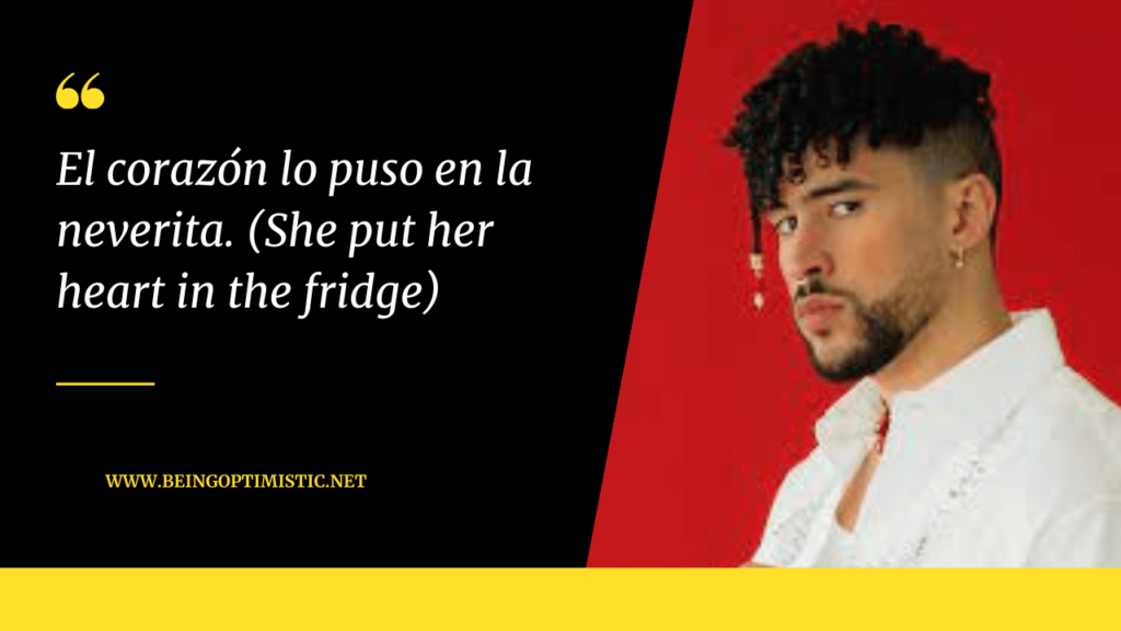 El corazón lo puso en la neverita. (She put her heart in the fridge)