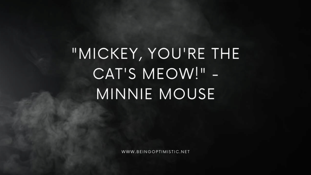 "Mickey, you're the cat's meow!" - Minnie Mouse